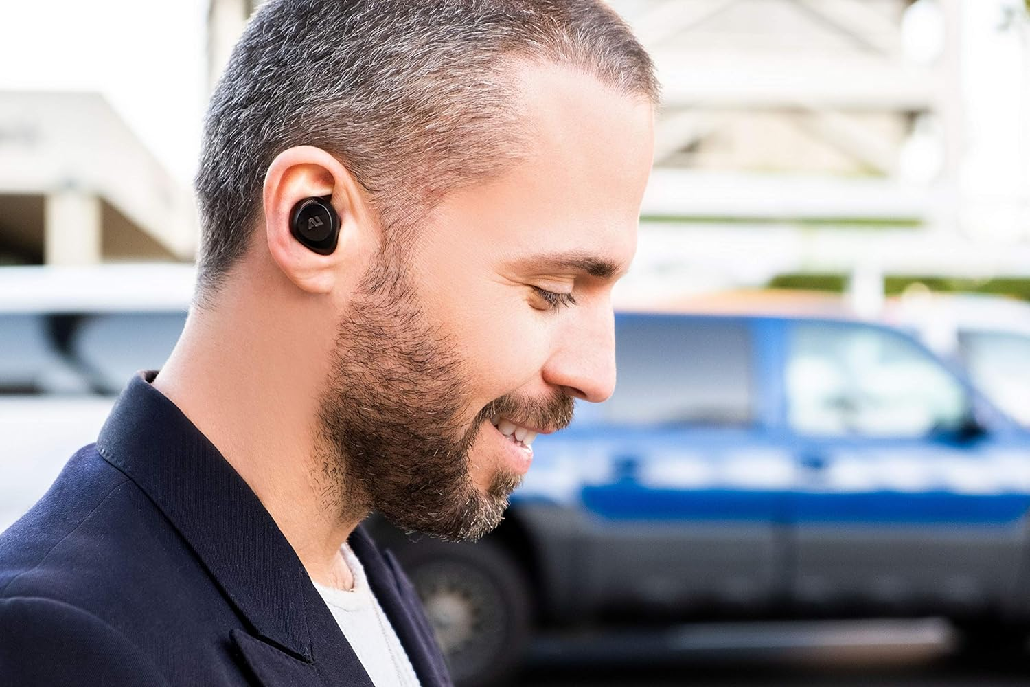 Au-Stream Hybrid Bluetooth True Wireless Hybrid Active Noise Cancelling Earbuds with Touch Controls, Wireless Charging Case, and Premium Dynamic Drivers, Gray image 5