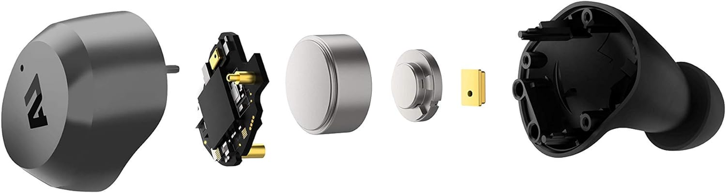 Au-Stream Hybrid Bluetooth True Wireless Hybrid Active Noise Cancelling Earbuds with Touch Controls, Wireless Charging Case, and Premium Dynamic Drivers, Gray image 4